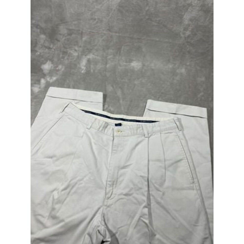 Polo Ralph Lauren Pleated Pants Men Size 36x32 Beige Chino Casual Cuff